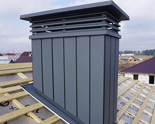 Обшивка трубы дымохода